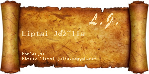 Liptai Júlia névjegykártya